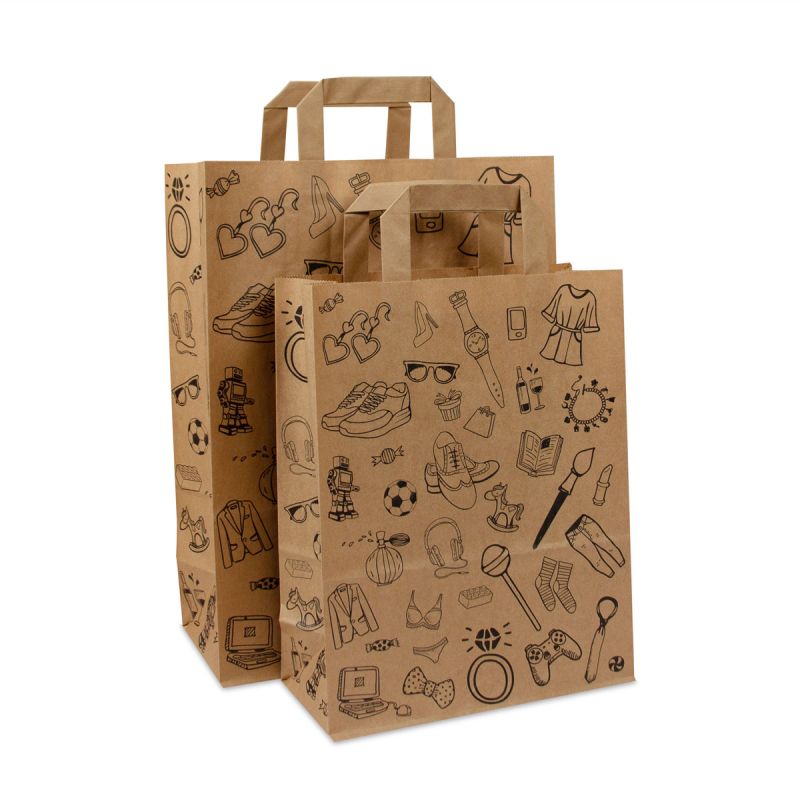 Kraft bags FSC® - Doodle design